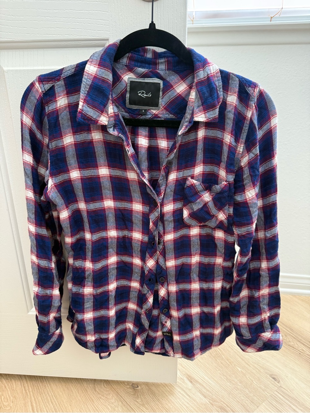 Rails Plaid Shirt in Navy, Red & White